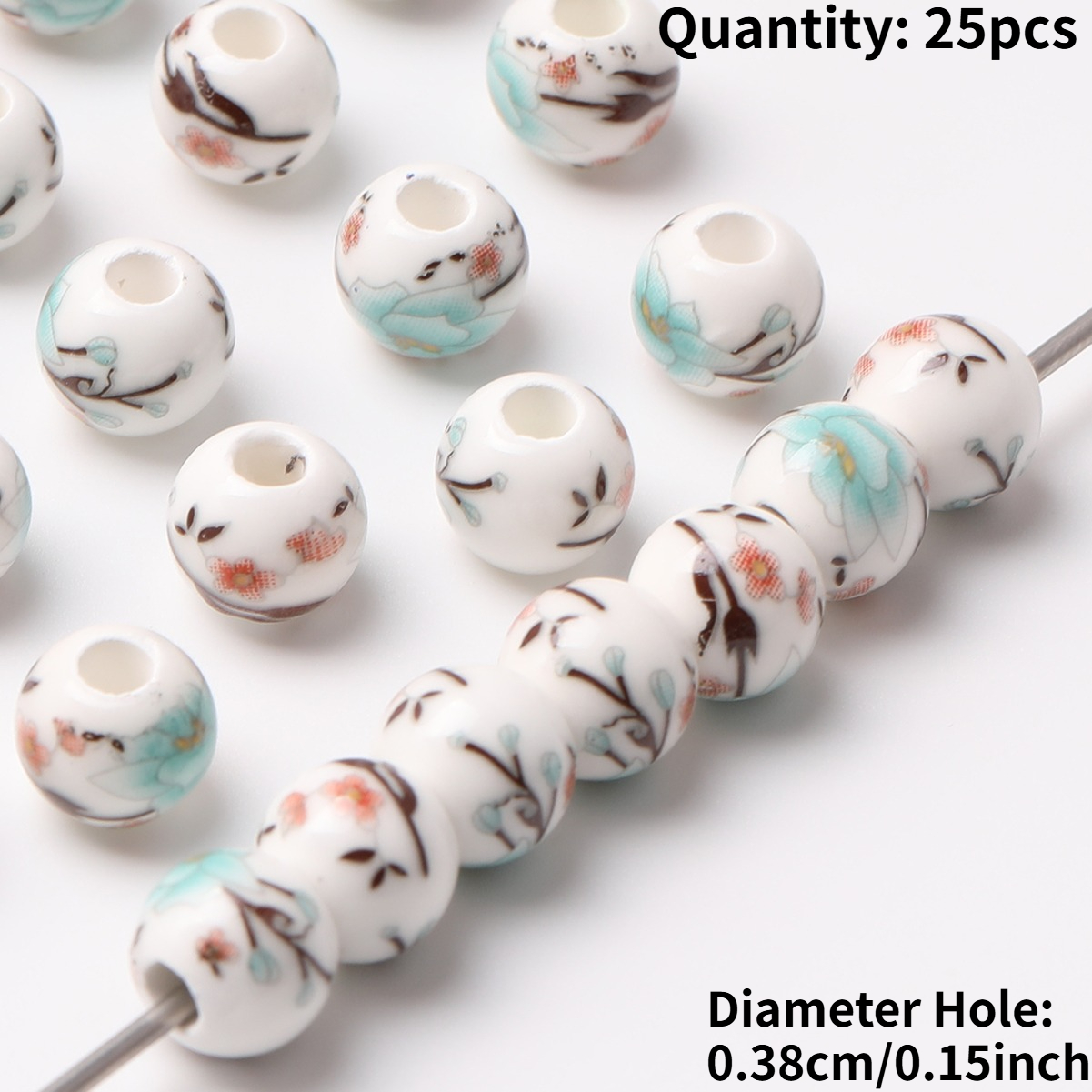 25pcs Vintage Ceramic Beads for DIY Jewelry Making